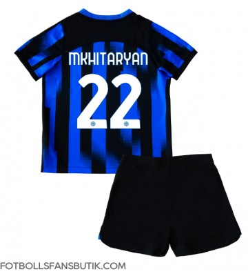 Inter Milan Henrikh Mkhitaryan #22 Replika Hemmatröja Barn 2023-24 Kortärmad (+ Korta byxor)